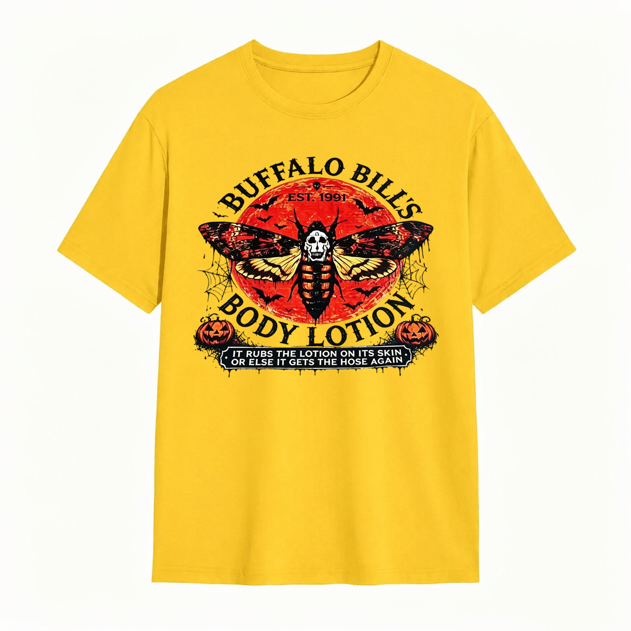 Buffalo Bill's Body Lotion Moth Halloween T-Shirt, Silence of the Lambs Horror Movie Graphic Tee