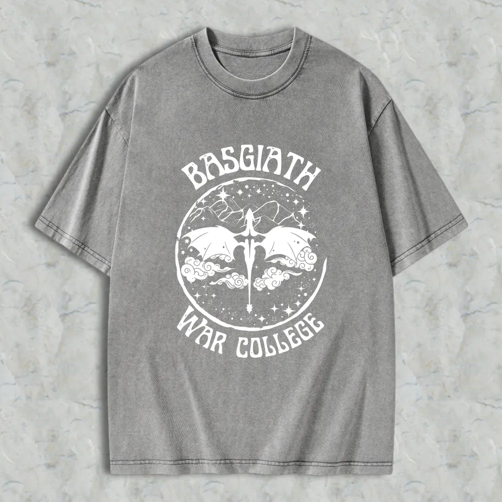Basgiath War College Dragon And Sword Emblem Unisex Washed T-shirt