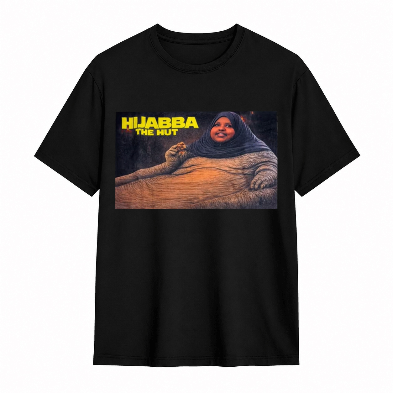 Hijabba The Hut Viral Internet Meme Graphic T-Shirt, Funny Pun Parody Streetwear Black Tee