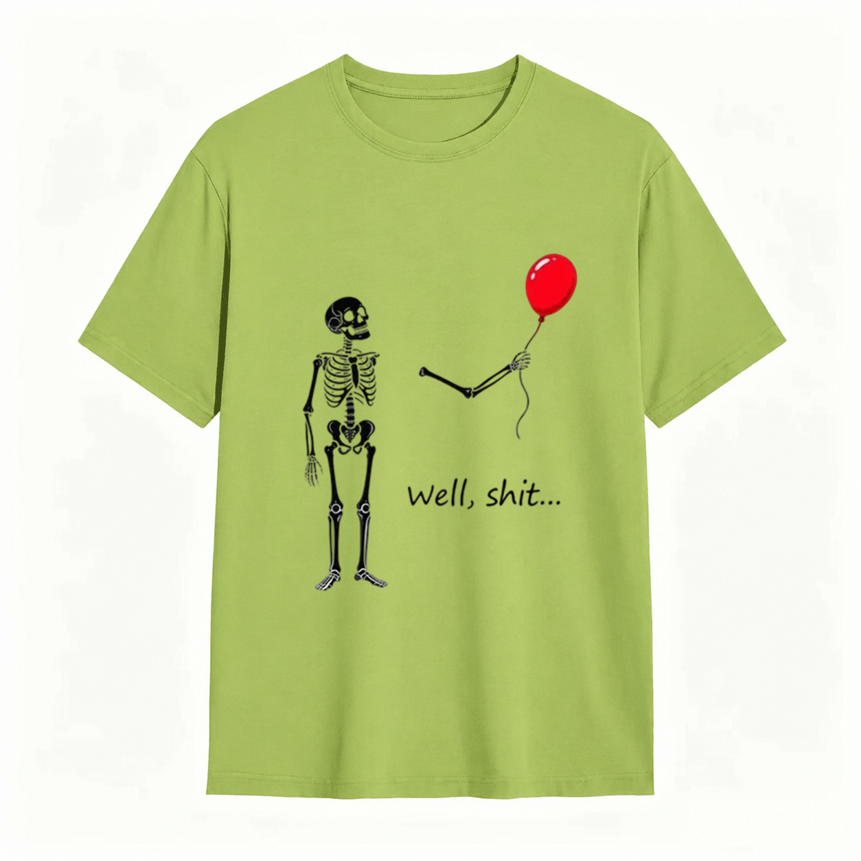 Skeleton Balloon “Well, Shit…” Halloween T-Shirt – Funny Spooky Graphic Tee