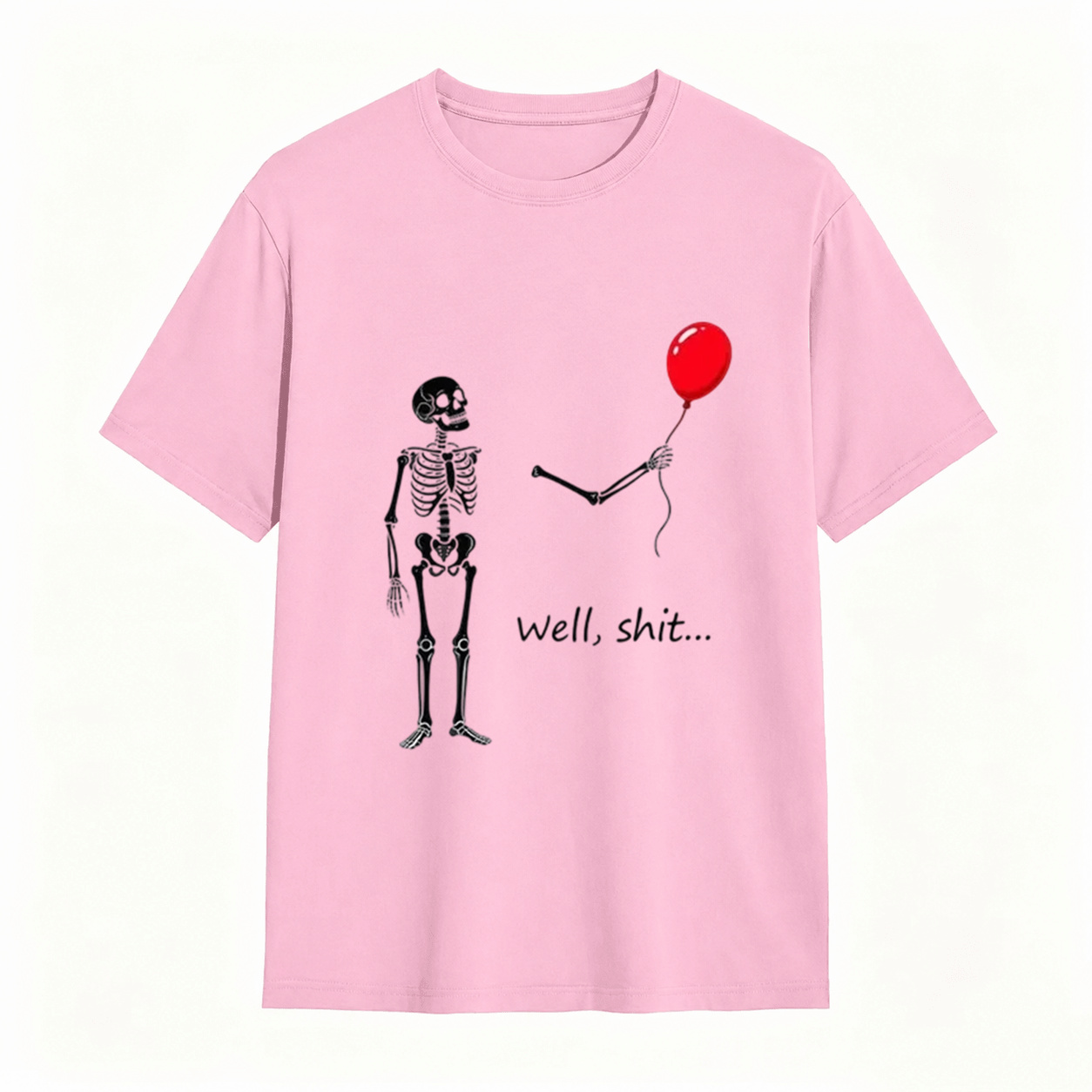 Skeleton Balloon “Well, Shit…” Halloween T-Shirt – Funny Spooky Graphic Tee