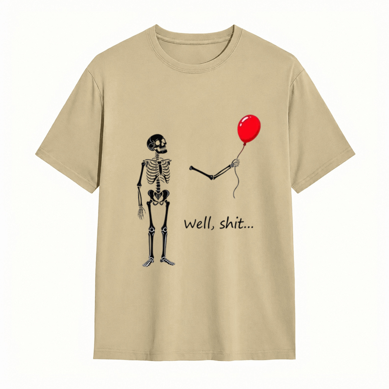 Skeleton Balloon “Well, Shit…” Halloween T-Shirt – Funny Spooky Graphic Tee