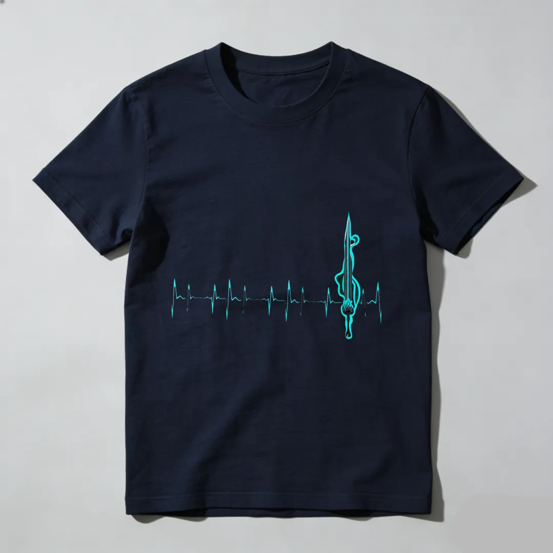 Heartbeat With Violin Note Pattern Unisex Classic T-shirt