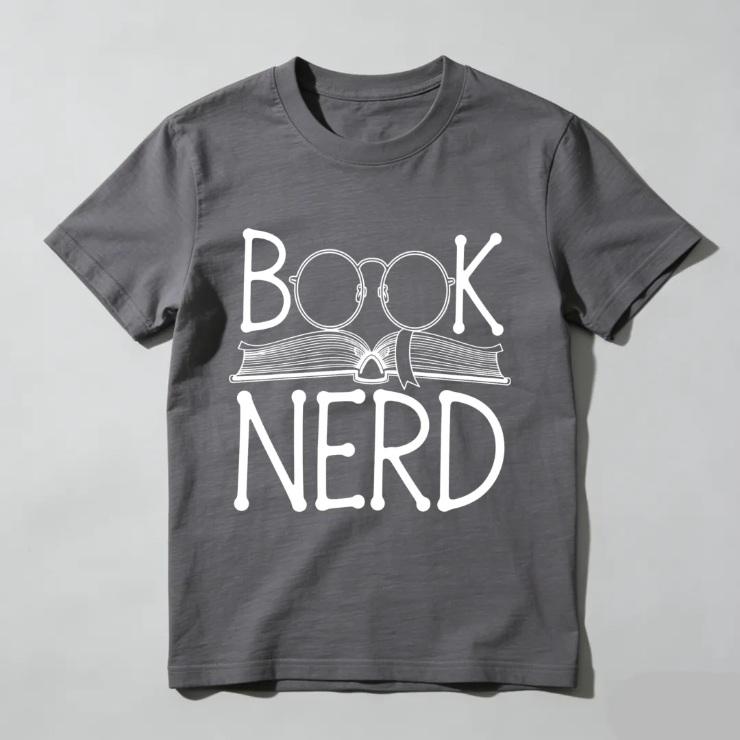 Book Nerd With Glasses And Open Book Unisex Classic T-shirt