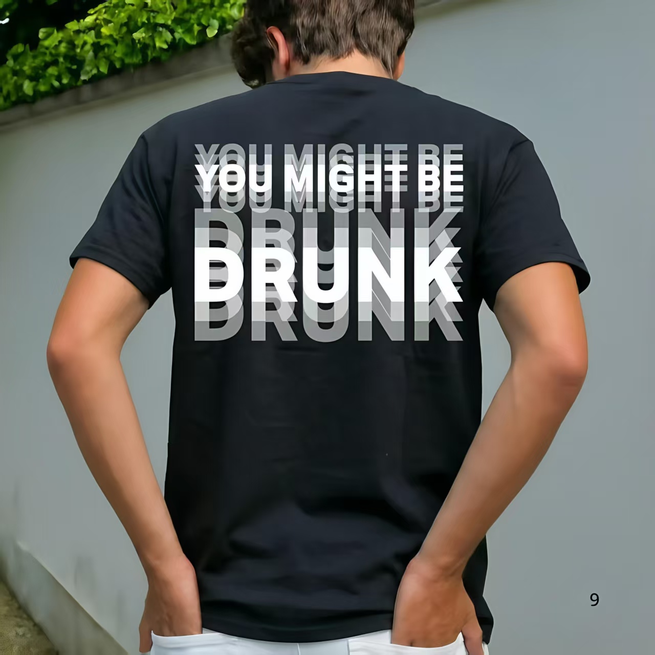 You Might Be Drunk Blue Layered Text Funny Party T-Shirt