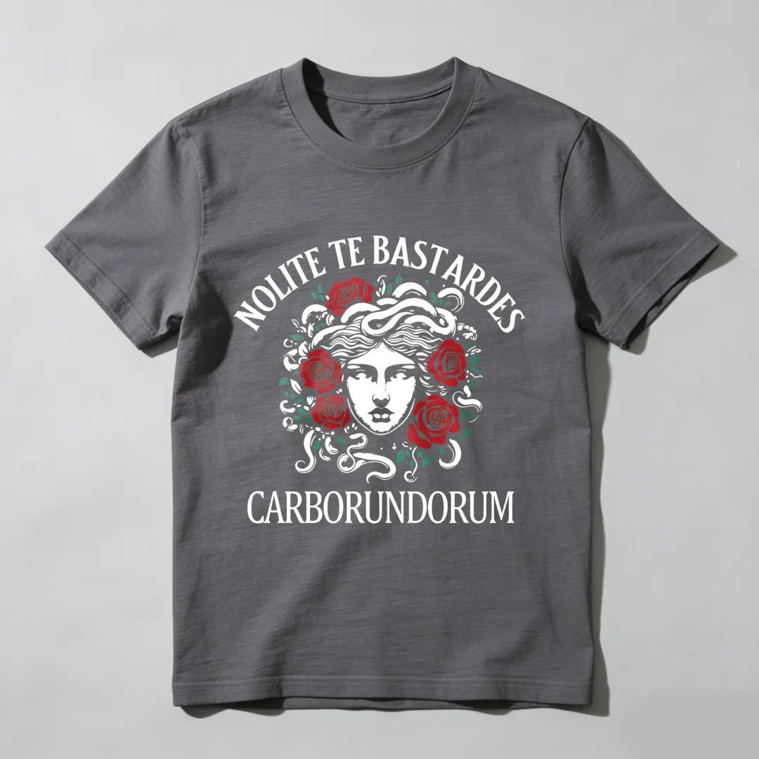 Nolite Te Bastardes Carborundorum Medusa With Roses And Latin Text Unisex Classic T-shirt