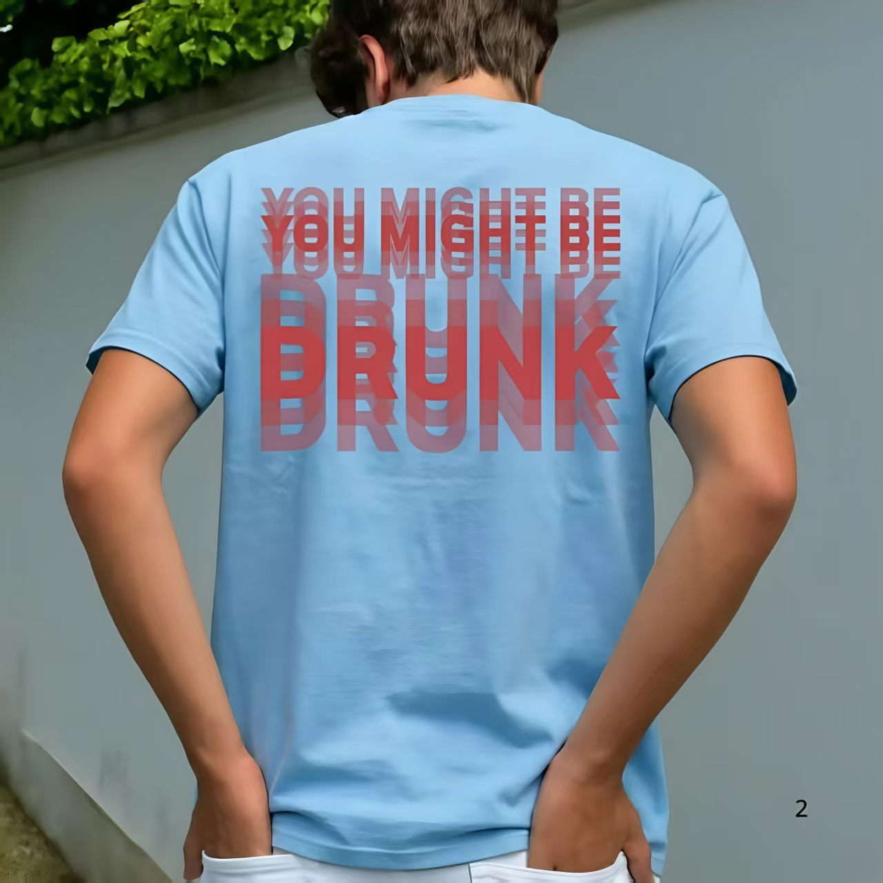 You Might Be Drunk Blue Layered Text Funny Party T-Shirt