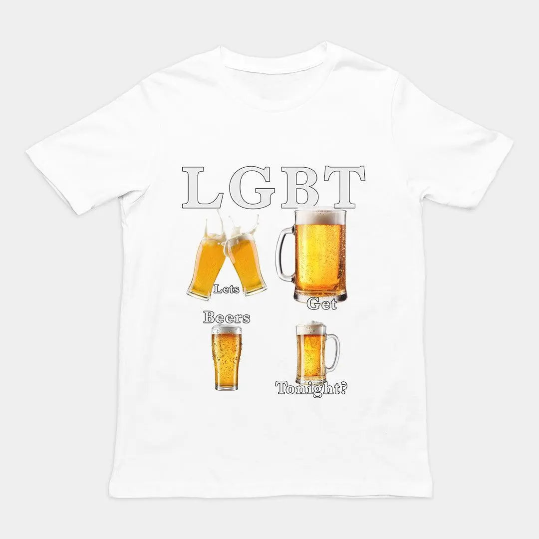 LGBT Let's Get Beers Tonight Funny Beer Graphic T-Shirt