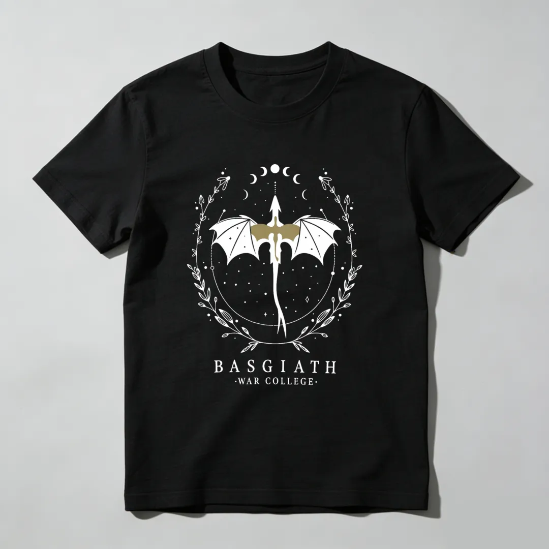 Dragon Sword Moon Phases Wreath Stars Text Unisex Classic T-shirt