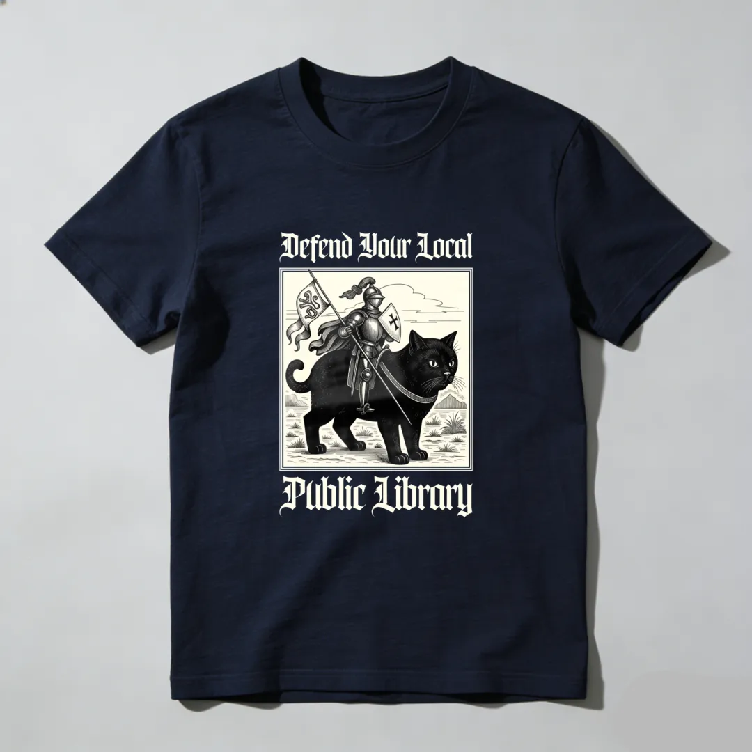 Defend Your Local Public Library Cat Knight Unisex Classic T-shirt