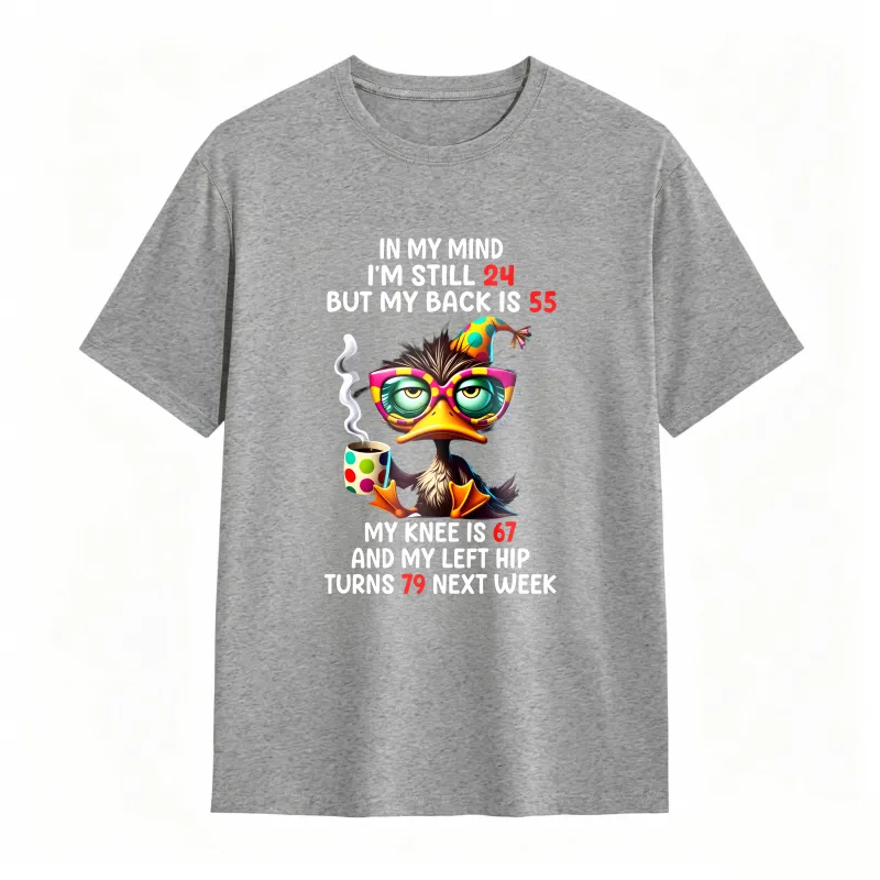 Duck With Glasses And Text About Age And Body Parts Unisex Classic T-shirt