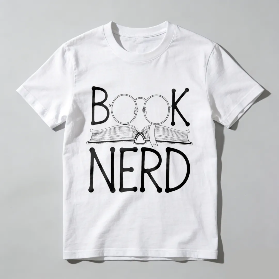 Book Nerd With Glasses And Open Book Unisex Classic T-shirt