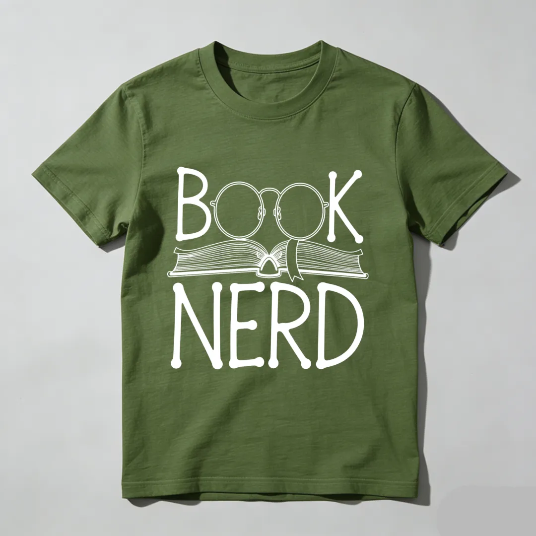 Book Nerd With Glasses And Open Book Unisex Classic T-shirt