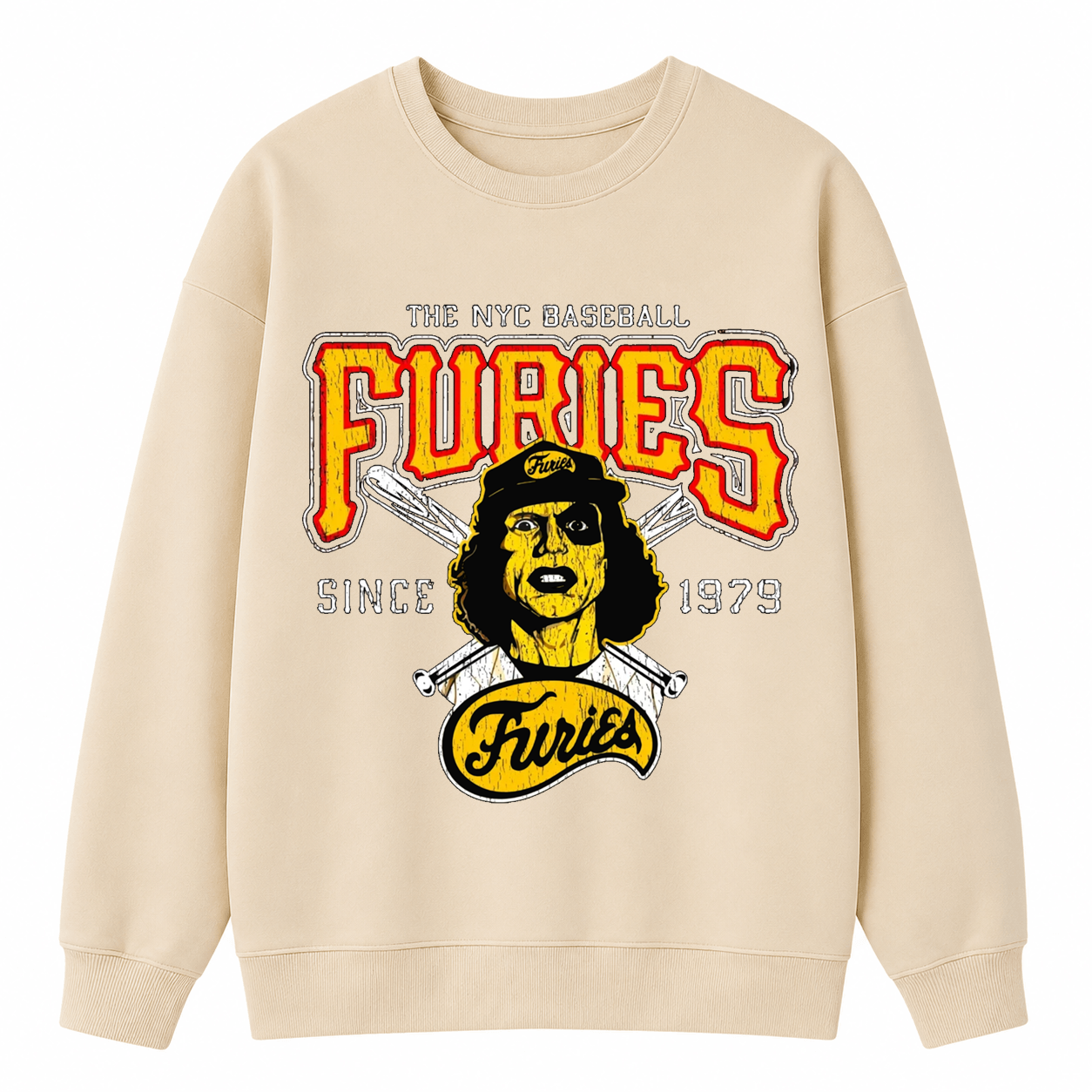 Retro Baseball Player Graphic Sweatshirt – Vintage NYC Sports Style Crewneck