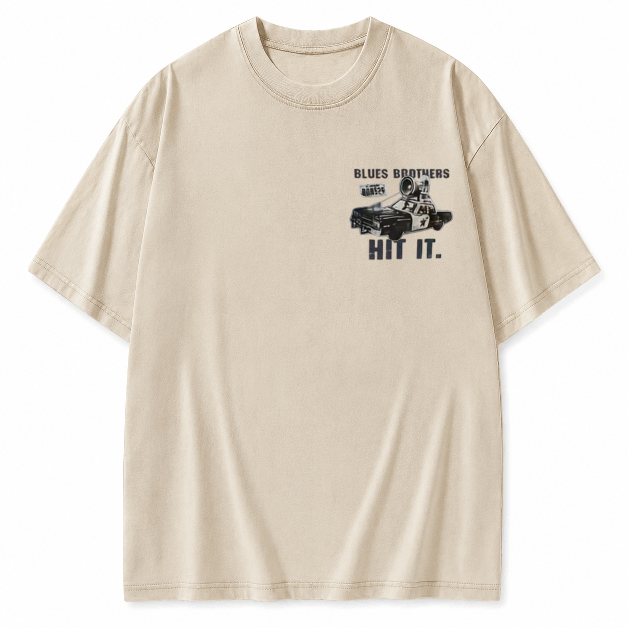 Blues Brothers Movie Graphic Vintage Washed Oversized Black Short Sleeve T-Shirt