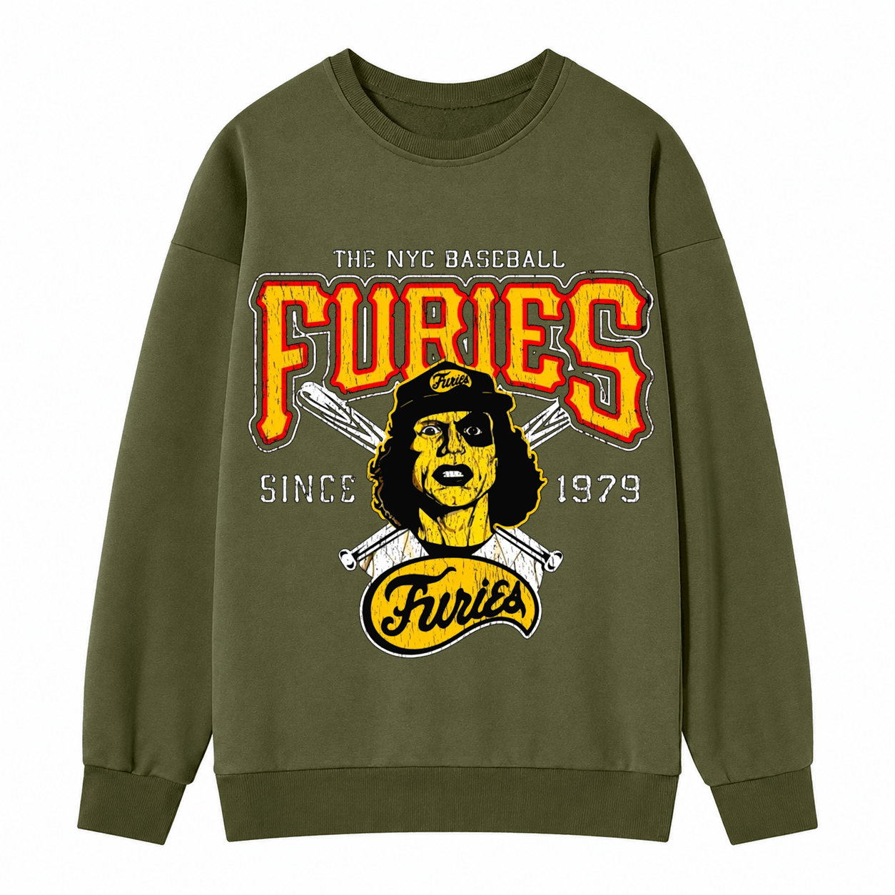 Retro Baseball Player Graphic Sweatshirt – Vintage NYC Sports Style Crewneck