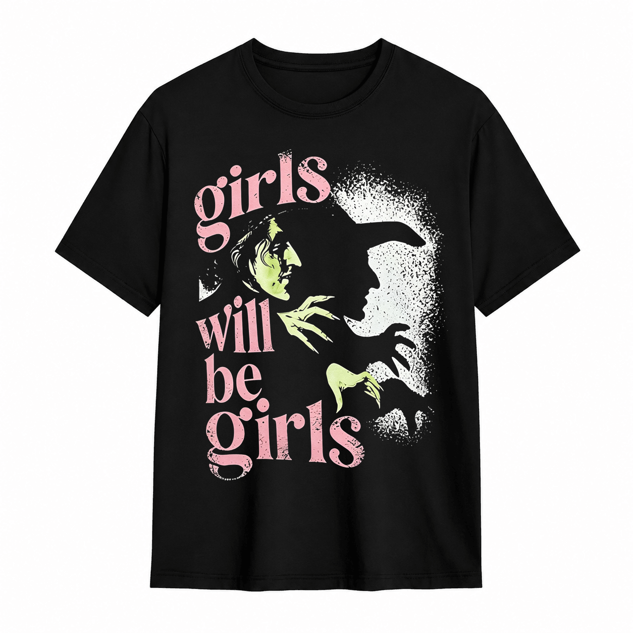 Retro Wicked Elphaba Witch Graphic Tee Girls Will Be Girls Slogan Soft Casual Short Sleeve Top