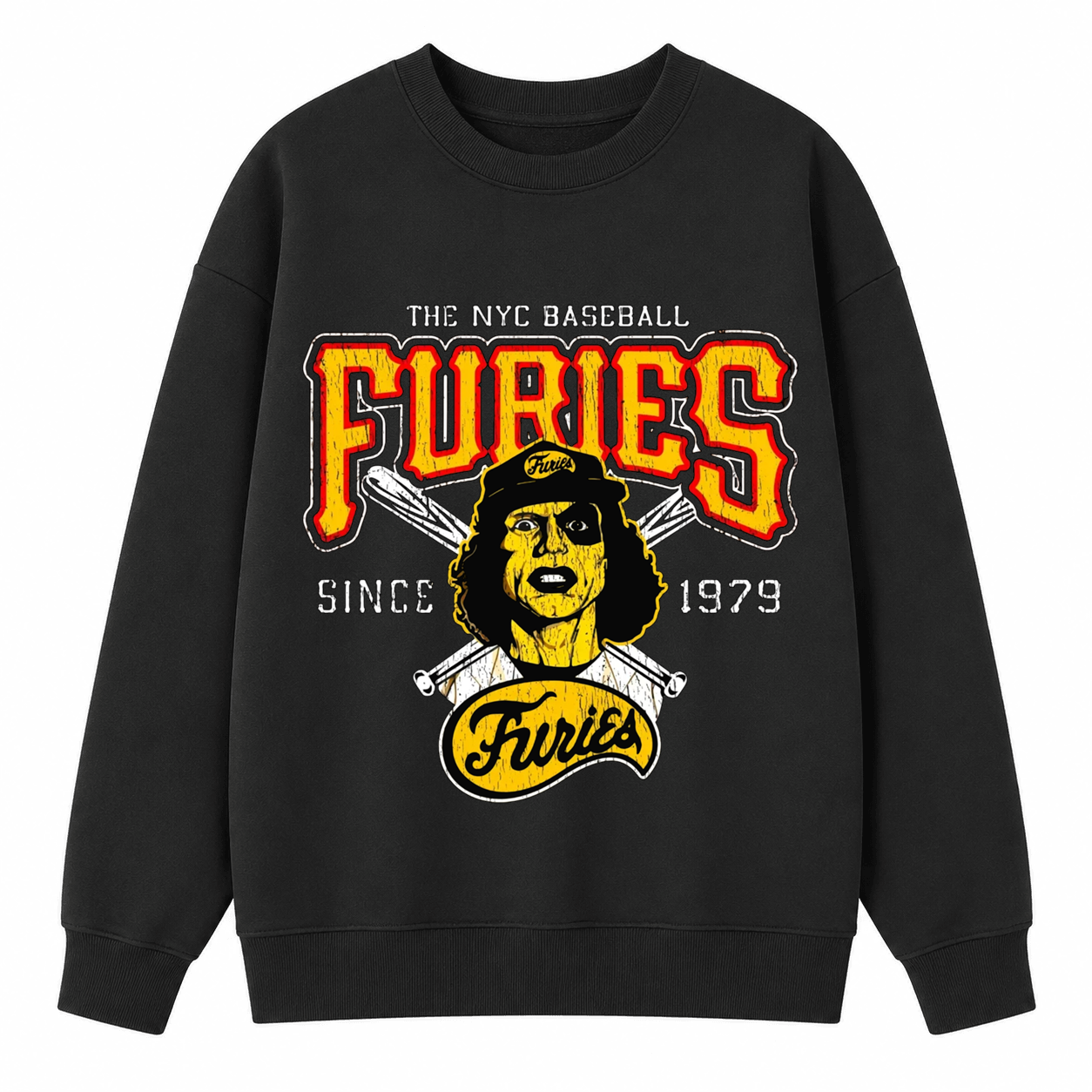 Retro Baseball Player Graphic Sweatshirt – Vintage NYC Sports Style Crewneck