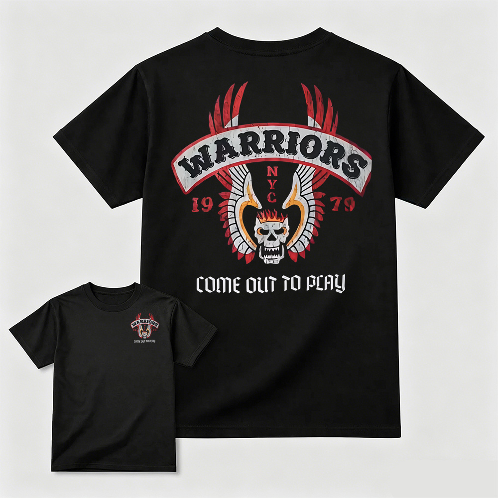 Warriors Skull Graphic Oversized T-Shirt – Vintage Gothic Streetwear Tee
