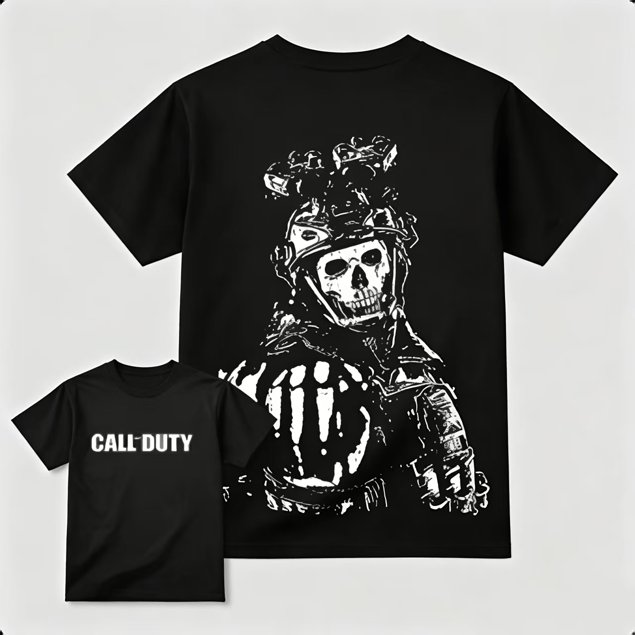 Skeleton Soldier Graphic T-Shirt – Vintage Tactical Skull Streetwear Tee