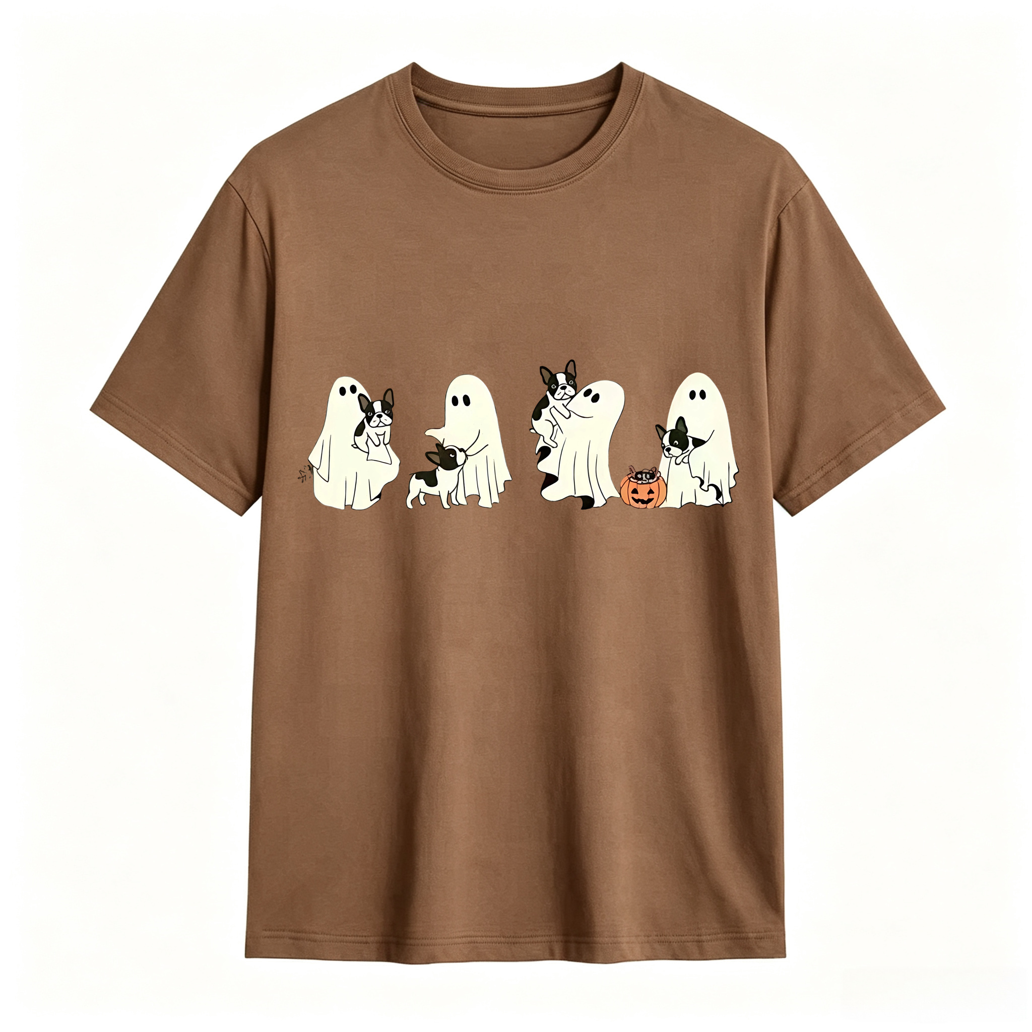 Comfort Colors Ghost Dog Halloween T‑Shirt, Spooky Fall Dog Breed Tee, Dog Mom Halloween Gift For Dachshund, German Shepherd, Frenchie, English Bulldog