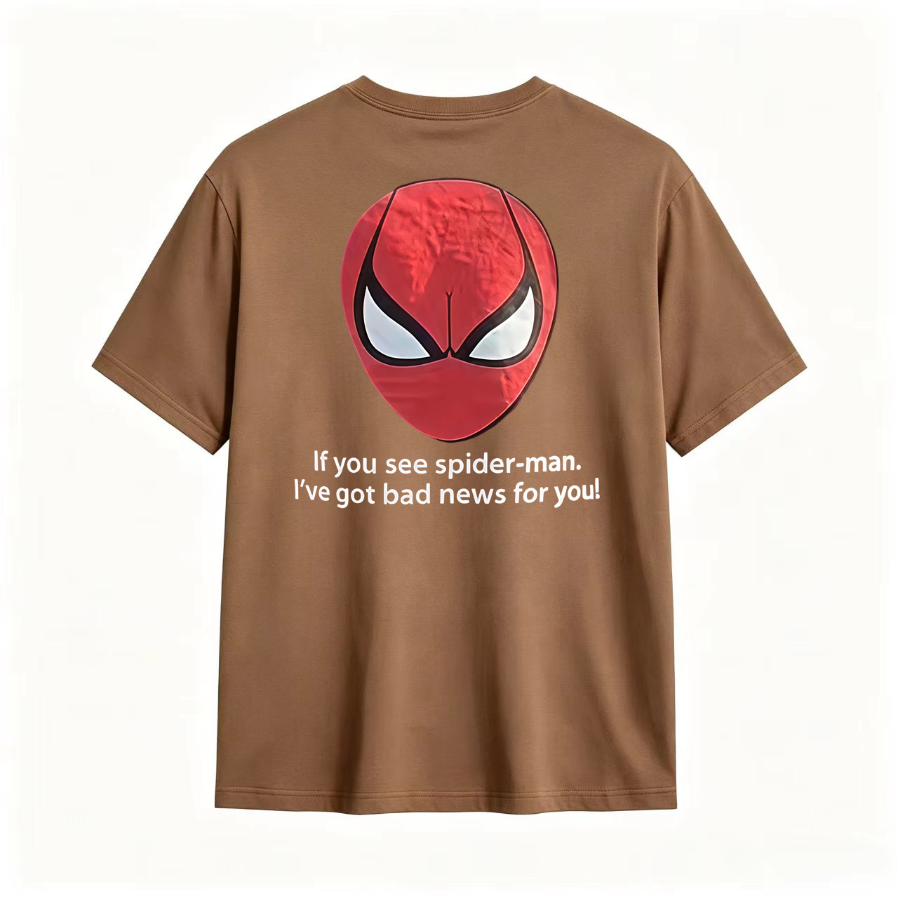 Red Mask Graphic T-Shirt – “Bad News for You” Funny Streetwear Tee