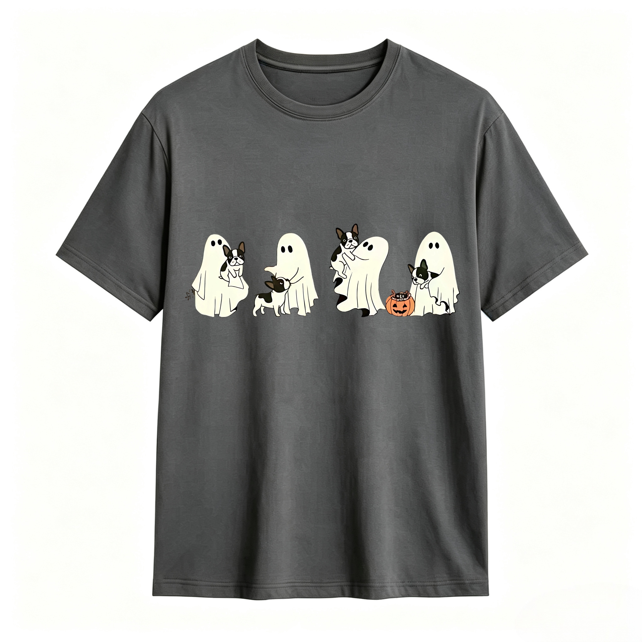 Comfort Colors Ghost Dog Halloween T‑Shirt, Spooky Fall Dog Breed Tee, Dog Mom Halloween Gift For Dachshund, German Shepherd, Frenchie, English Bulldog