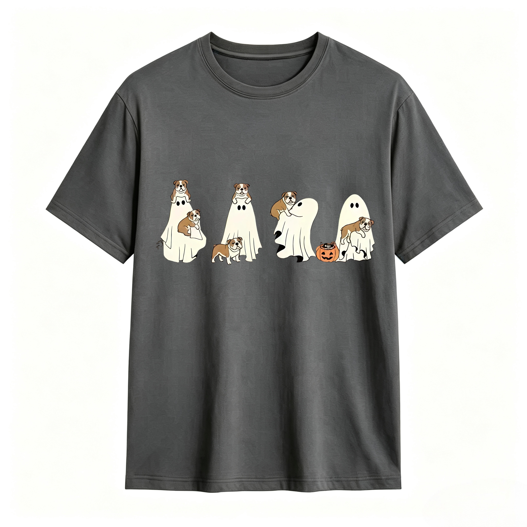 Comfort Colors Ghost Dog Halloween T‑Shirt, Spooky Fall Dog Breed Tee, Dog Mom Halloween Gift For Dachshund, German Shepherd, Frenchie, English Bulldog