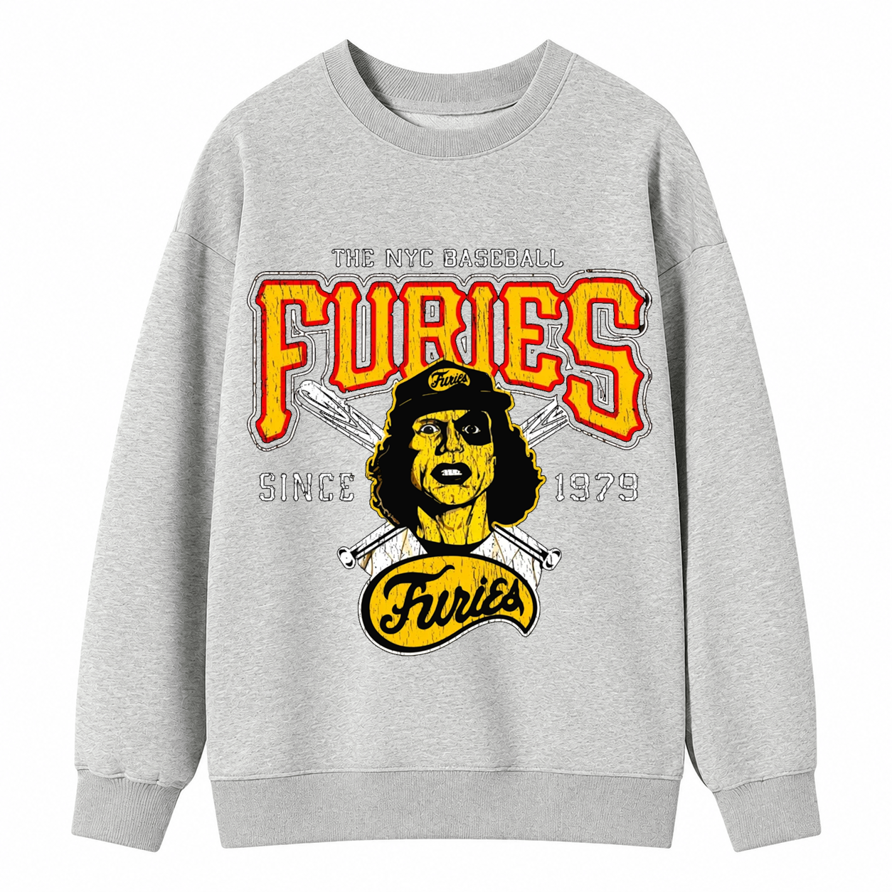 Retro Baseball Player Graphic Sweatshirt – Vintage NYC Sports Style Crewneck