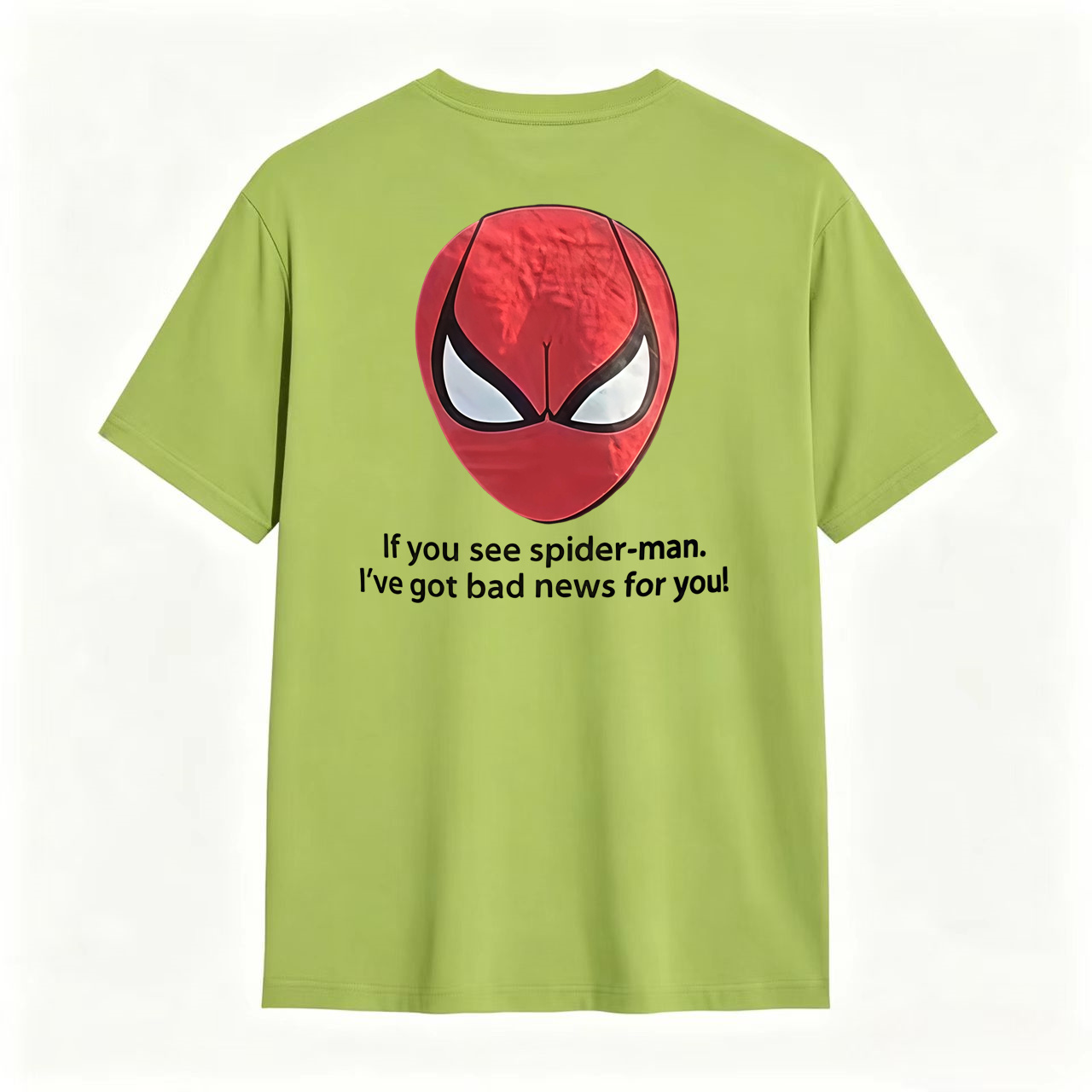 Red Mask Graphic T-Shirt – “Bad News for You” Funny Streetwear Tee