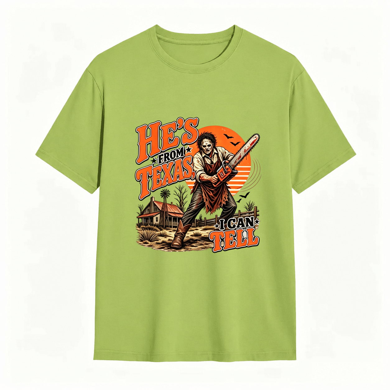 He’s From Texas Graphic T-Shirt – Vintage Western Halloween Tee