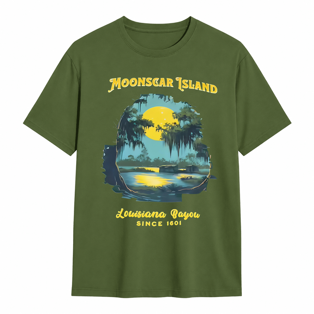 Moonscar Island Louisiana Bayou Casual Unisex Short Sleeve T-Shirt
