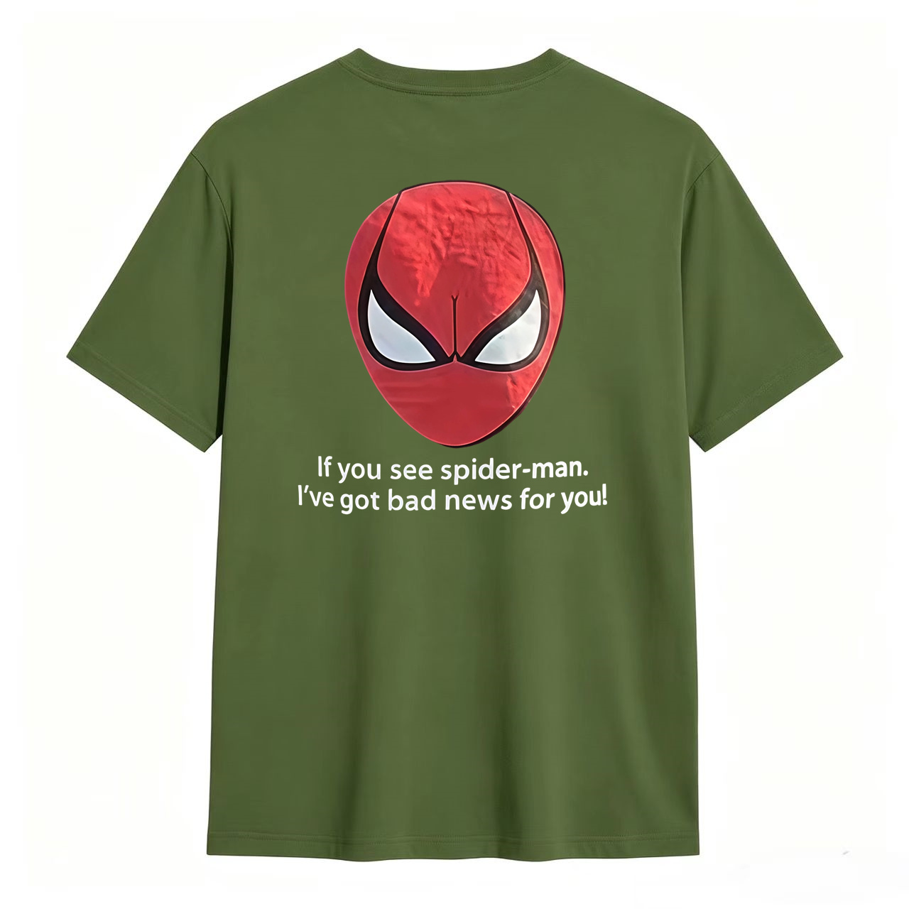 Red Mask Graphic T-Shirt – “Bad News for You” Funny Streetwear Tee