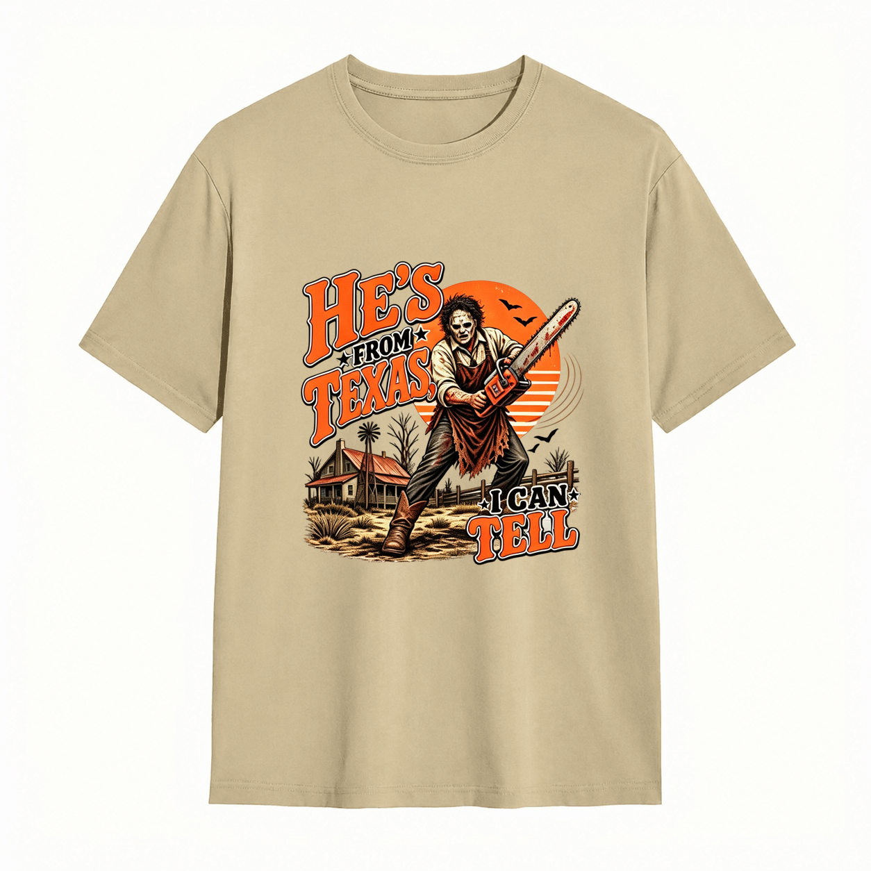 He’s From Texas Graphic T-Shirt – Vintage Western Halloween Tee