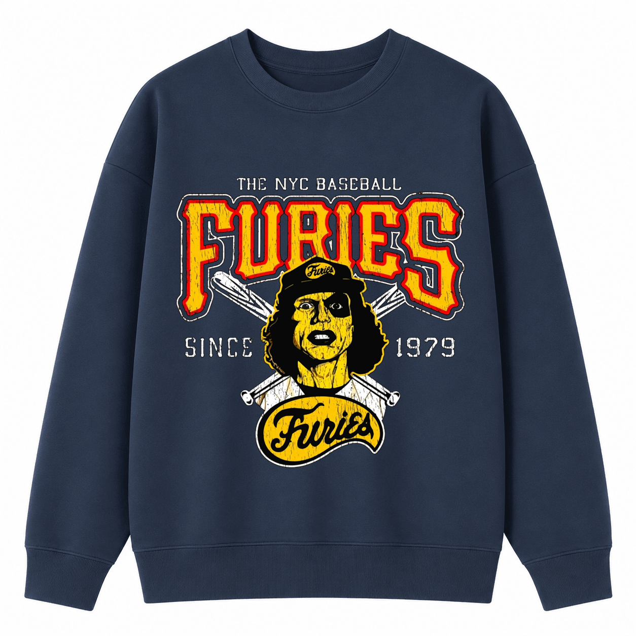 Retro Baseball Player Graphic Sweatshirt – Vintage NYC Sports Style Crewneck