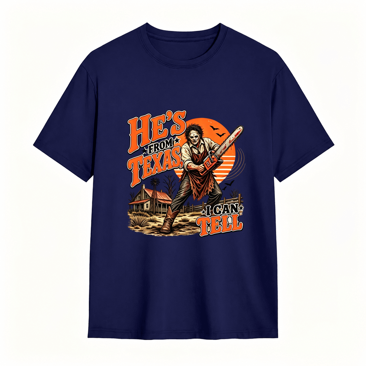 He’s From Texas Graphic T-Shirt – Vintage Western Halloween Tee