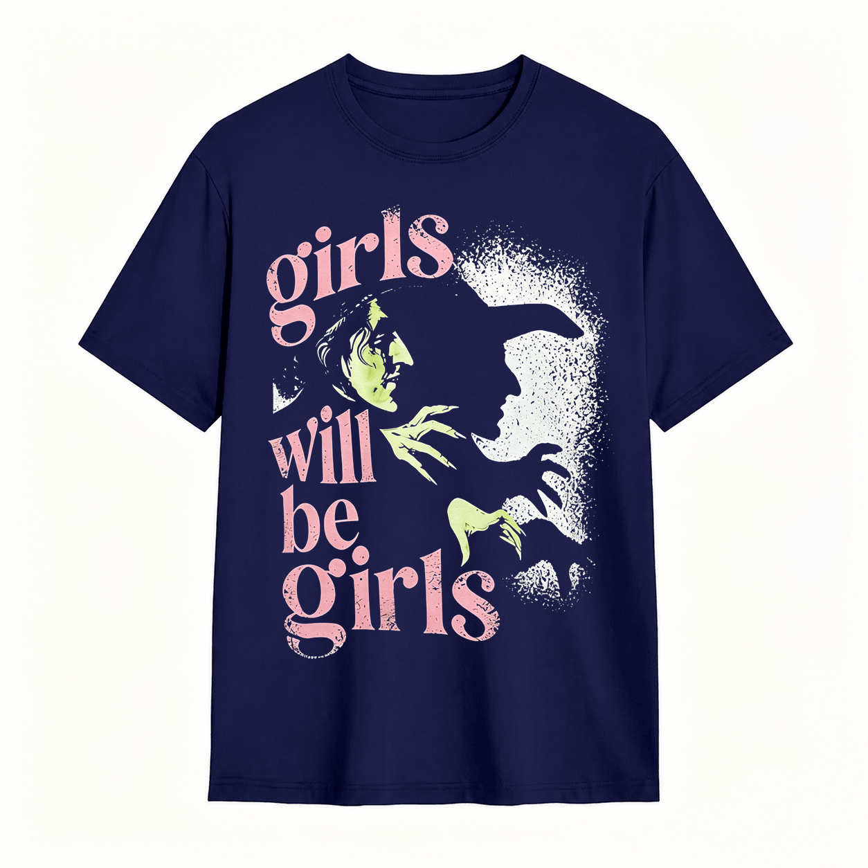 Retro Wicked Elphaba Witch Graphic Tee Girls Will Be Girls Slogan Soft Casual Short Sleeve Top