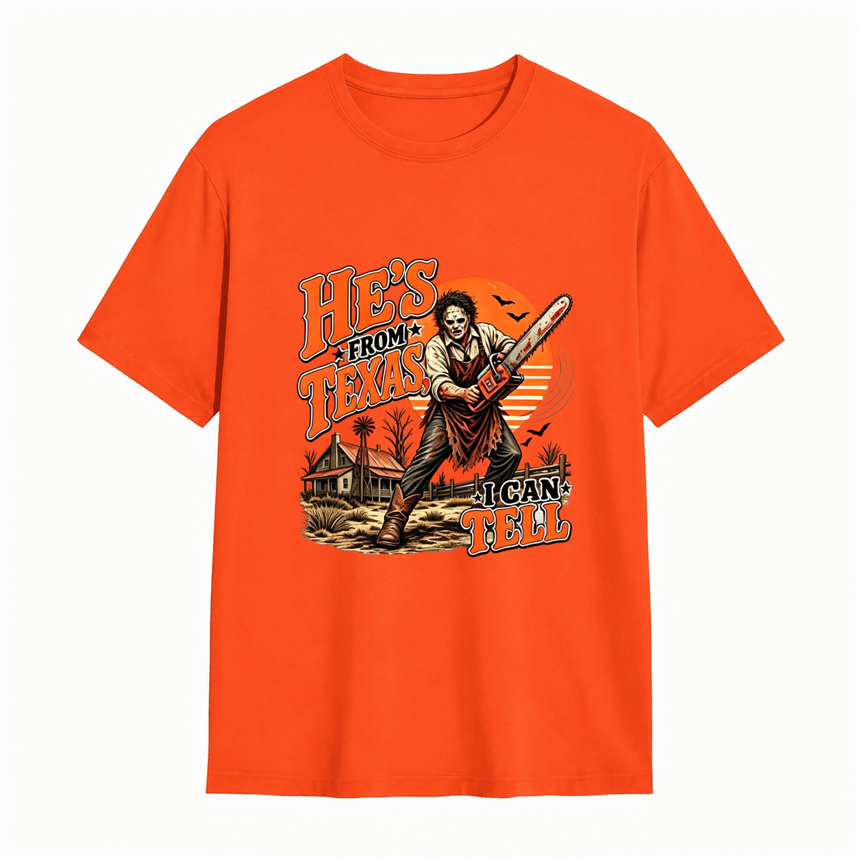 He’s From Texas Graphic T-Shirt – Vintage Western Halloween Tee