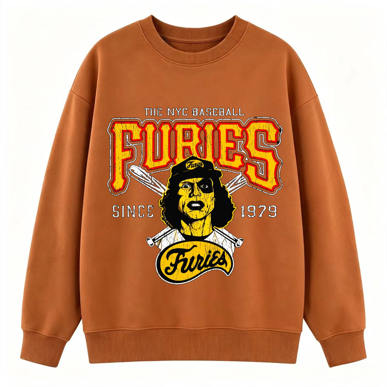 Retro Baseball Player Graphic Sweatshirt – Vintage NYC Sports Style Crewneck