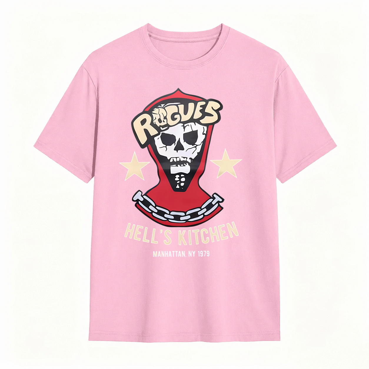 Rogues Hell's Kitchen 1979 Skull Graphic T‑Shirt, Manhattan NY Vintage Retro Tee