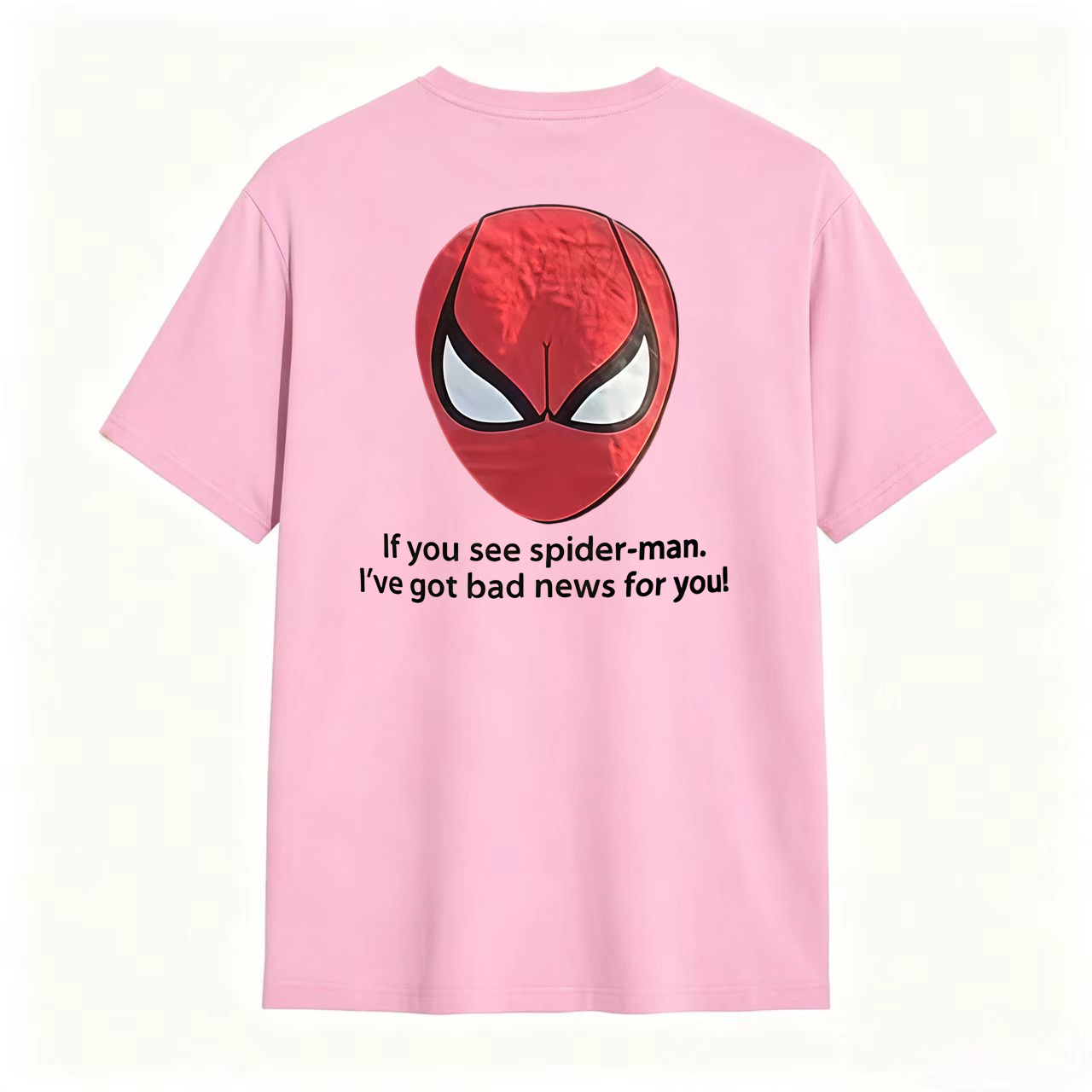Red Mask Graphic T-Shirt – “Bad News for You” Funny Streetwear Tee