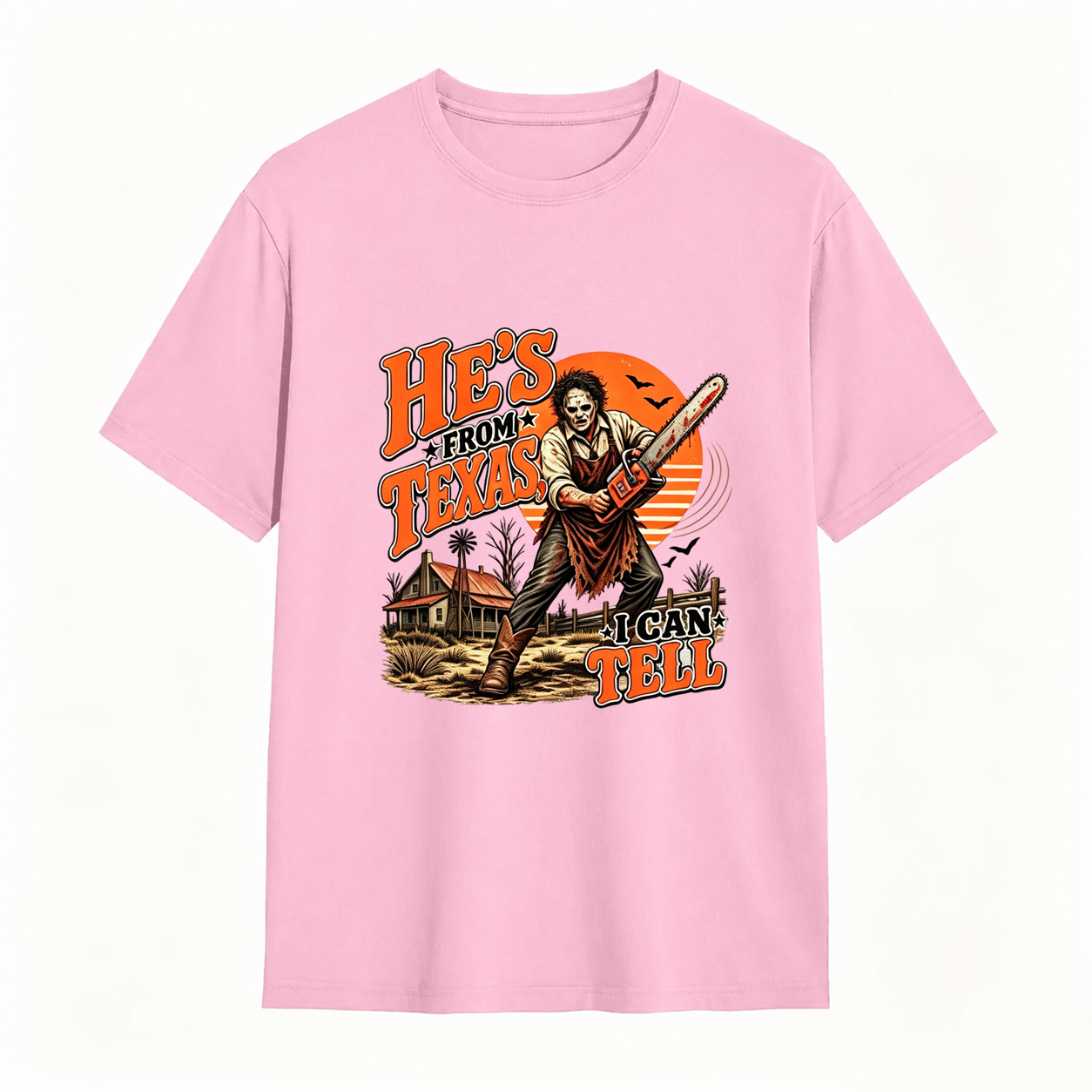 He’s From Texas Graphic T-Shirt – Vintage Western Halloween Tee