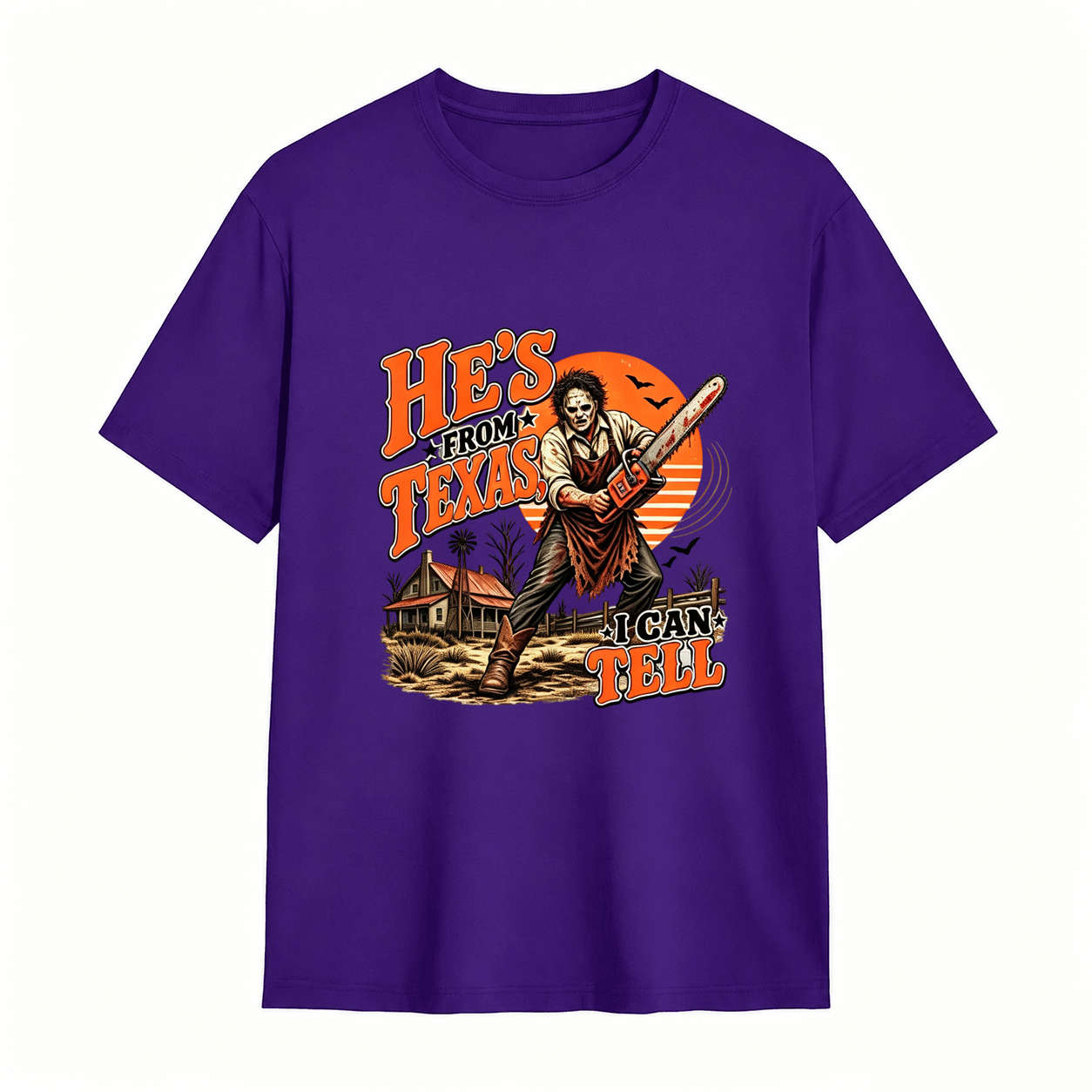 He’s From Texas Graphic T-Shirt – Vintage Western Halloween Tee