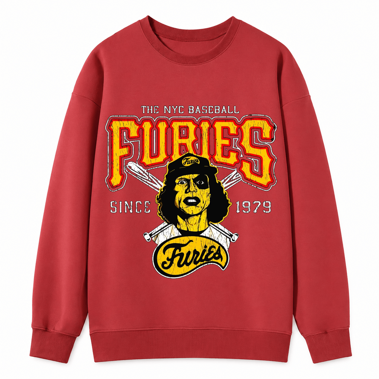 Retro Baseball Player Graphic Sweatshirt – Vintage NYC Sports Style Crewneck