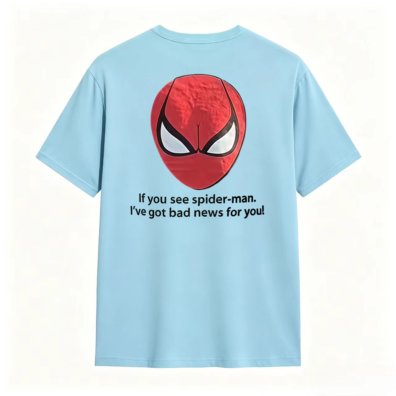 Red Mask Graphic T-Shirt – “Bad News for You” Funny Streetwear Tee