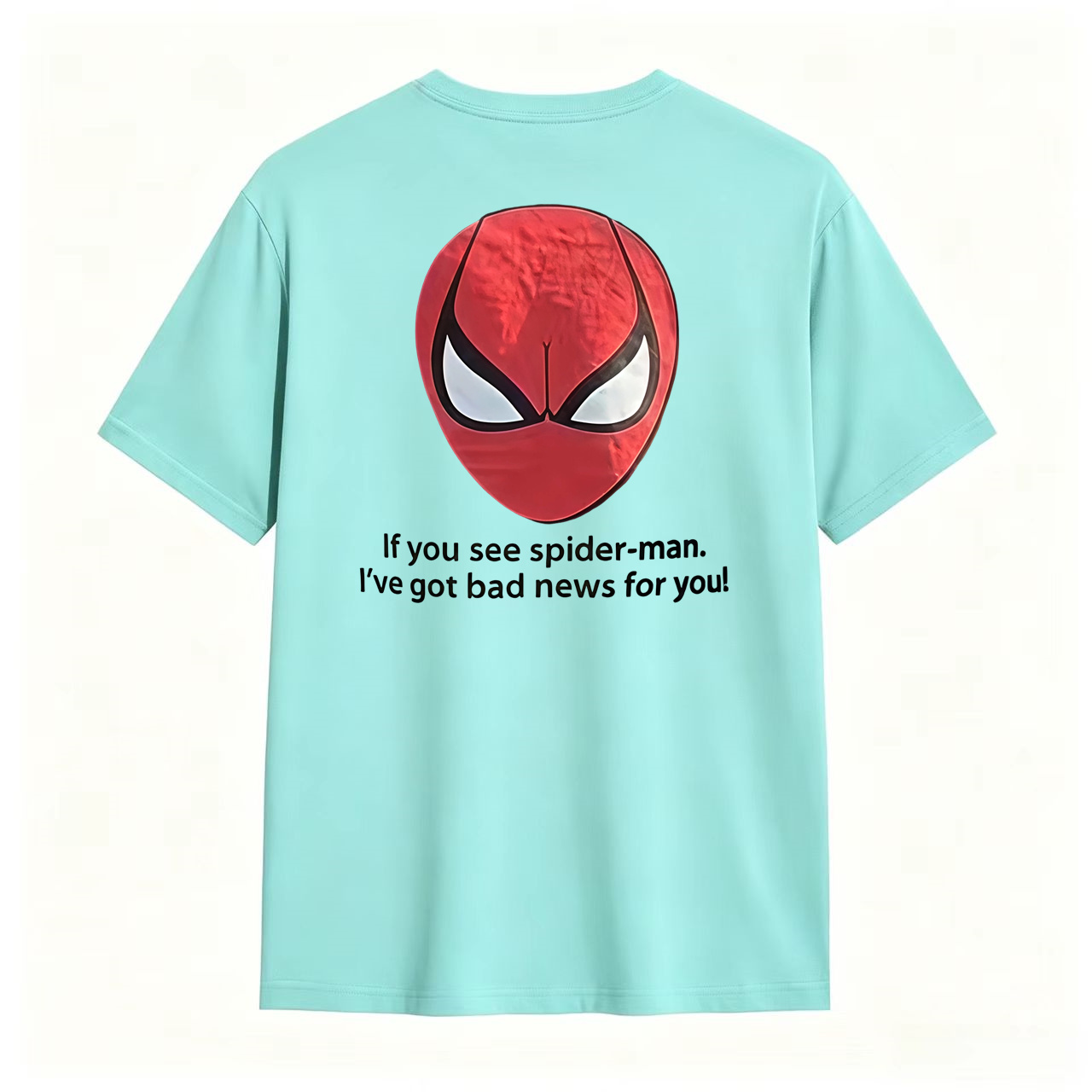 Red Mask Graphic T-Shirt – “Bad News for You” Funny Streetwear Tee
