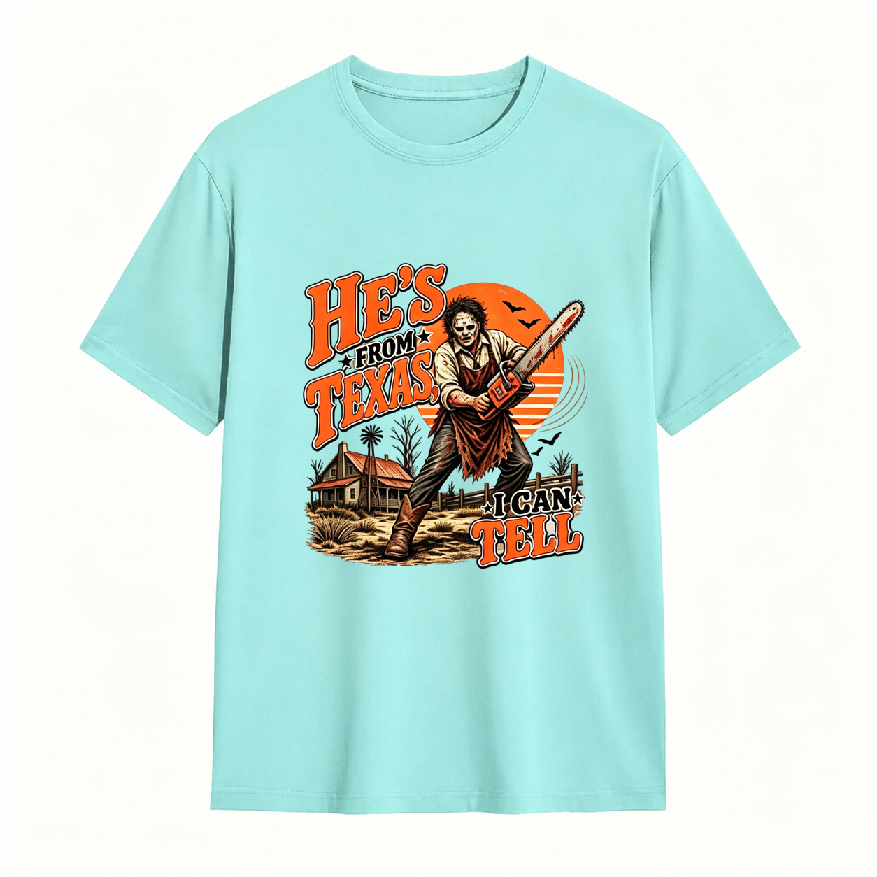 He’s From Texas Graphic T-Shirt – Vintage Western Halloween Tee