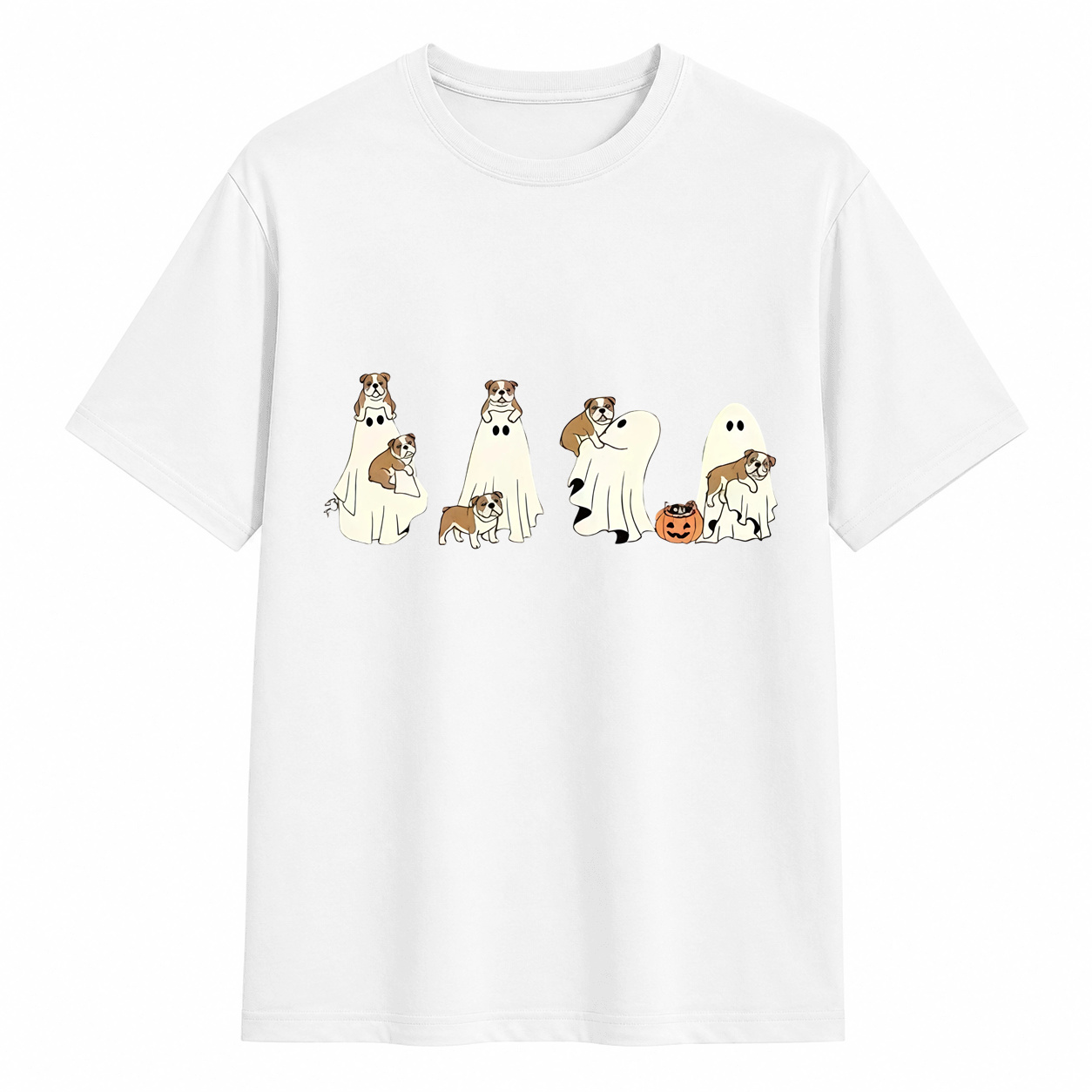 Comfort Colors Ghost Dog Halloween T‑Shirt, Spooky Fall Dog Breed Tee, Dog Mom Halloween Gift For Dachshund, German Shepherd, Frenchie, English Bulldog
