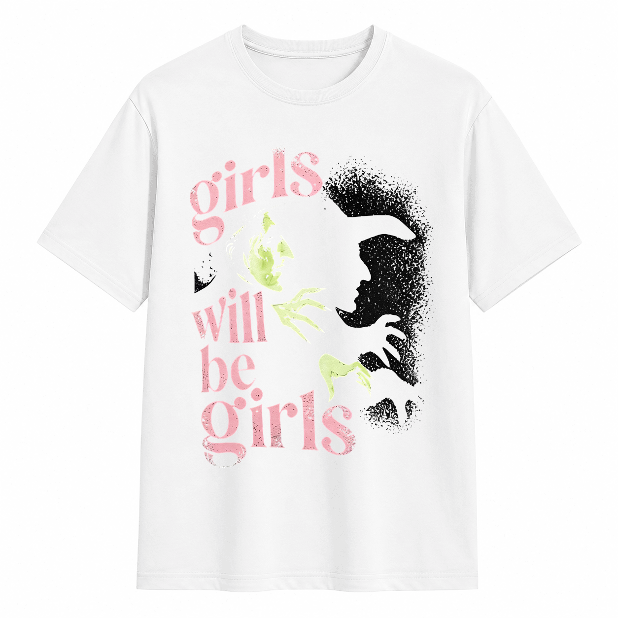 Retro Wicked Elphaba Witch Graphic Tee Girls Will Be Girls Slogan Soft Casual Short Sleeve Top