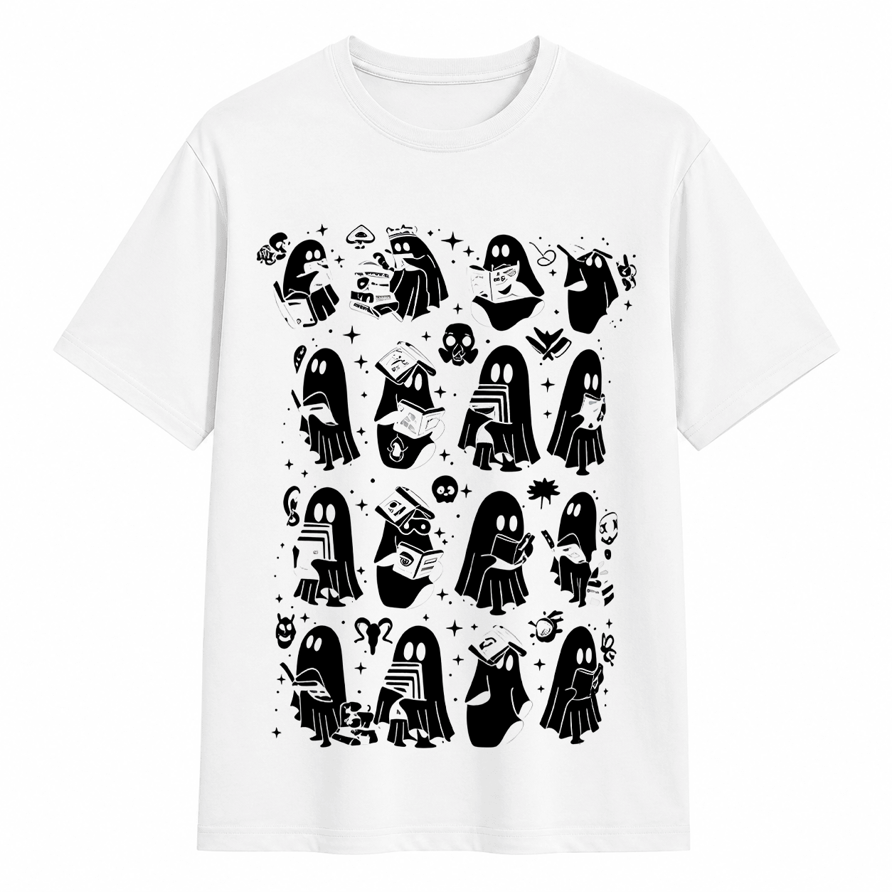Spooky Ghost Book Club Halloween Graphic T-Shirt